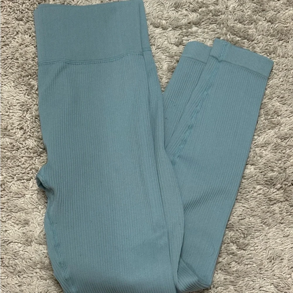 Women’s sea green Ribbed Leggings size S - Picture 3 of 6